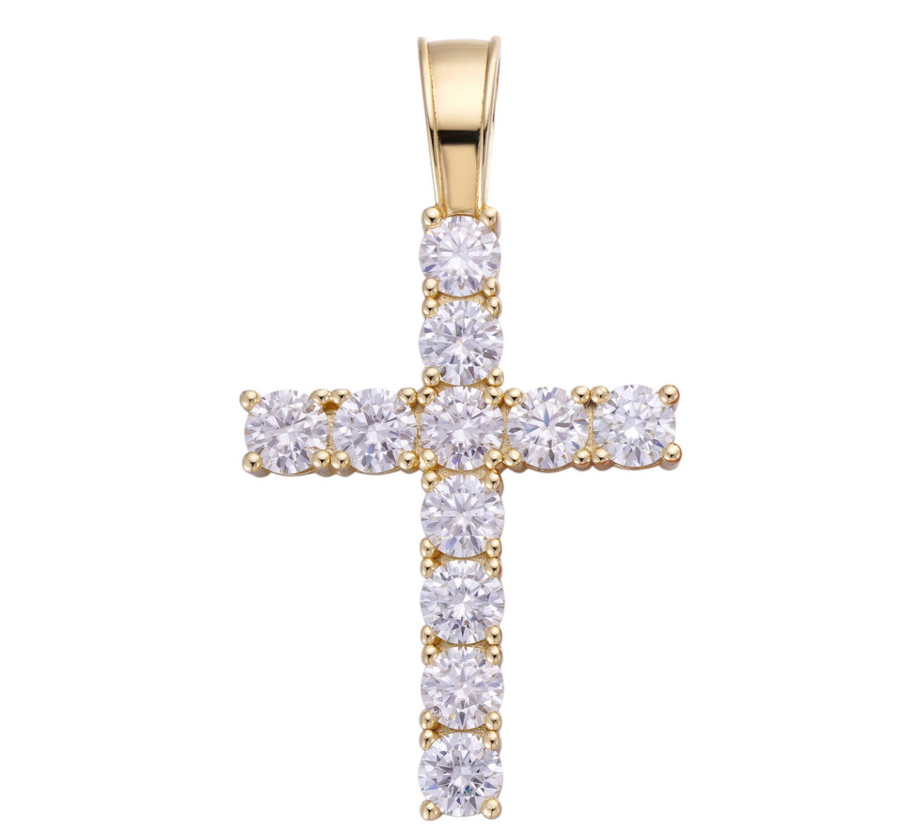 Lowers Cross Pendant - Solid Gold, Oxidized Rhodium, Silver, Gold Vermeil & Certified Moissanites