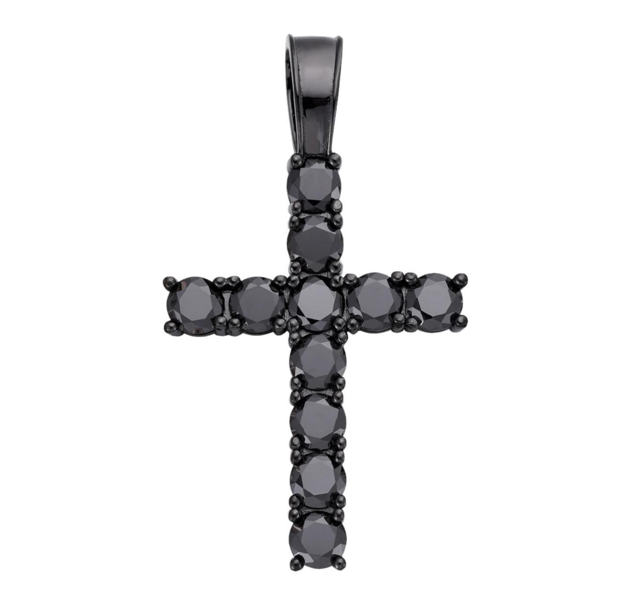Lowers Cross Pendant - Solid Gold, Oxidized Rhodium, Silver, Gold Vermeil & Certified Moissanites