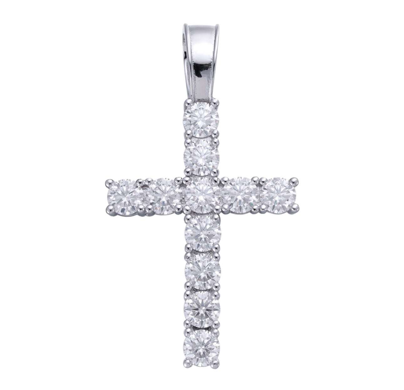 Lowers Cross Pendant - Solid Gold, Oxidized Rhodium, Silver, Gold Vermeil & Certified Moissanites