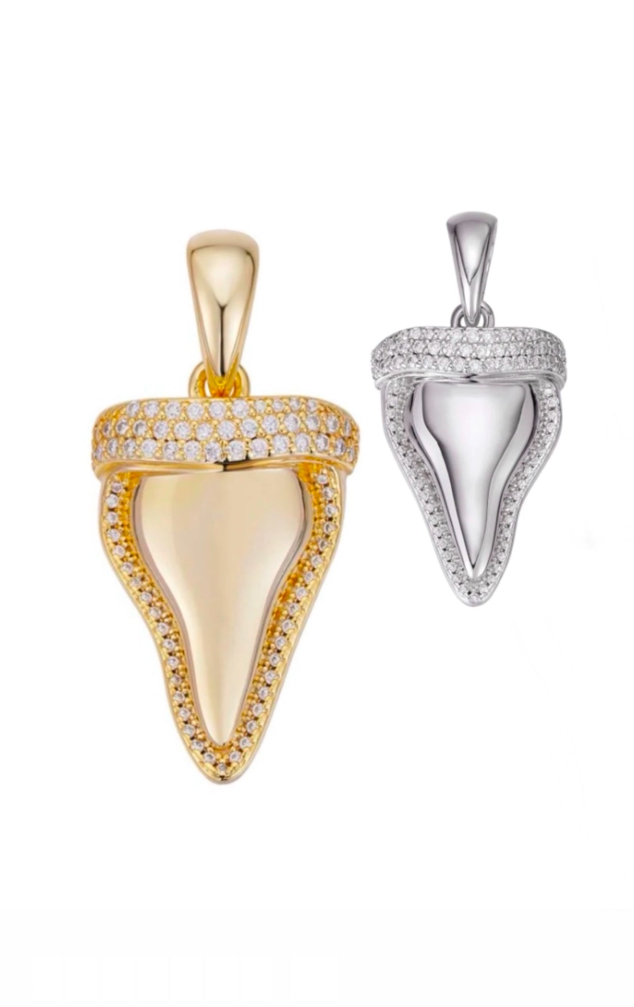 Shark Pendant Gold or Silver - Silver is Waterproof