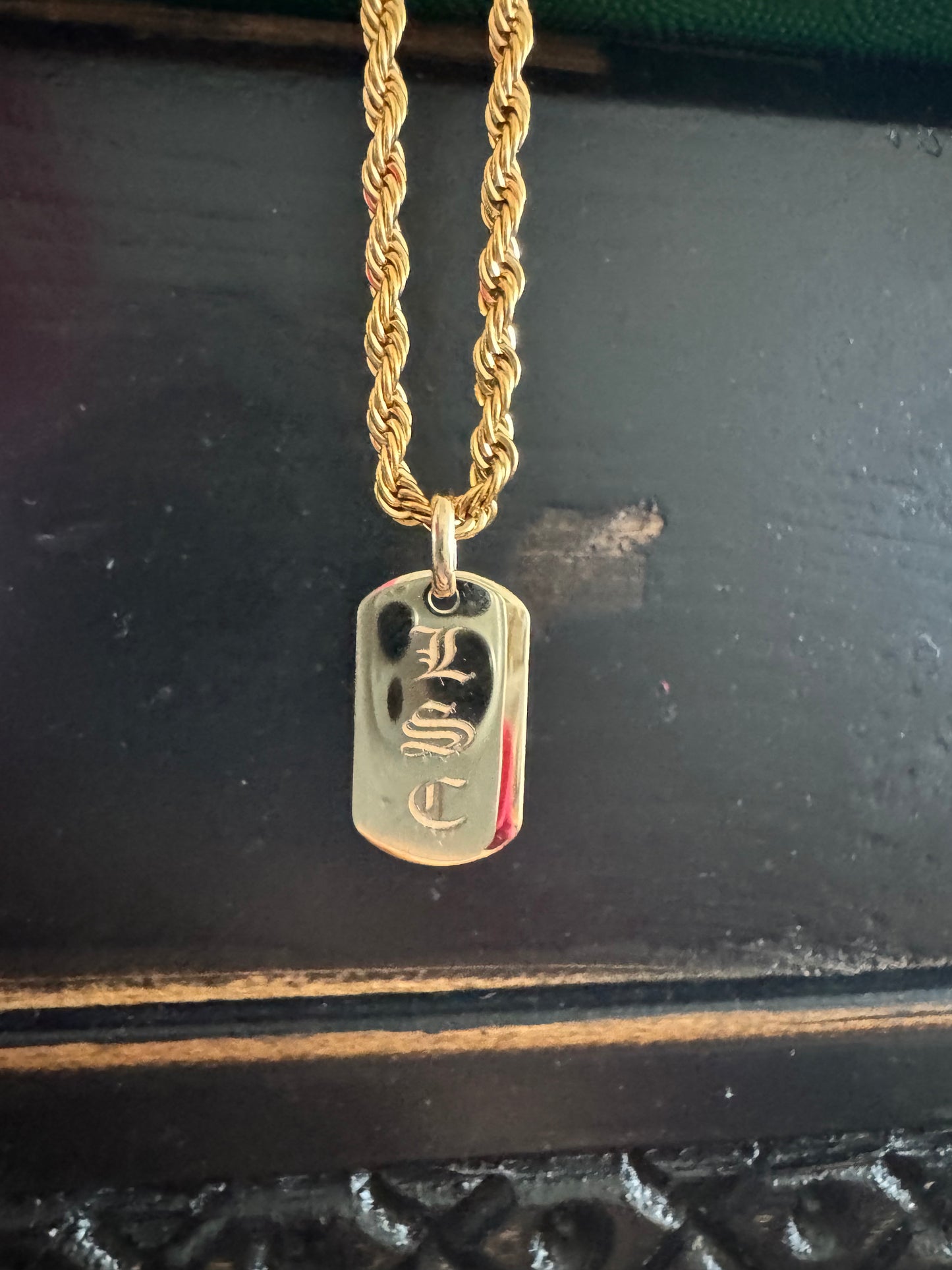 Pacific Customized Tag Pendant 14K Solid Gold - WATERPROOF