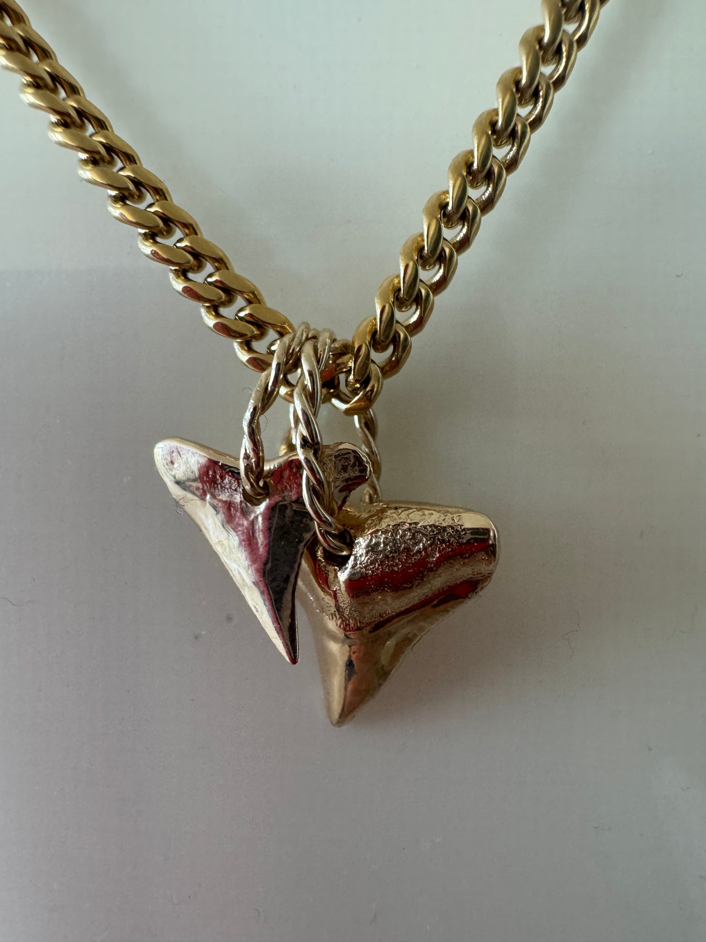 Shark Pendant 14K Solid Gold or Sterling Silver - WATERPROOF