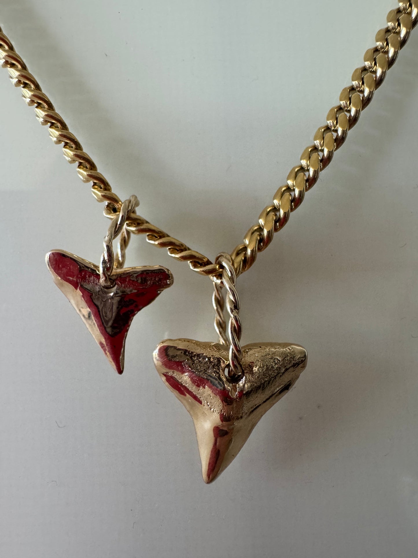 Shark Pendant 14K Solid Gold or Sterling Silver - WATERPROOF